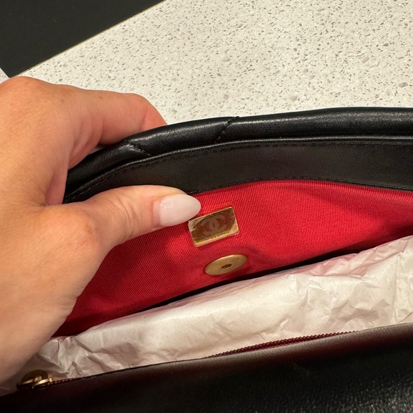 Chanel 19 Black Quilted Leather Bag with Gold and Silver Chain - Picture 3 of 8